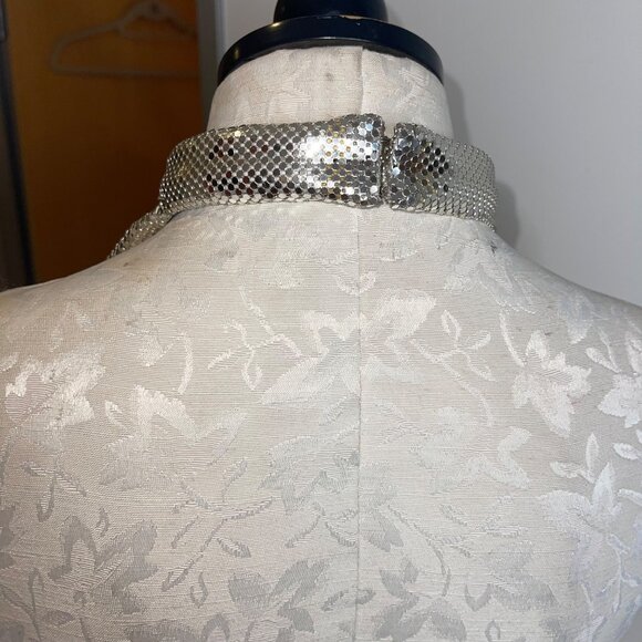 Whiting Davis Vintage 1970s Womens Top One Size Silver Halter Mesh Casual - Picture 10 of 15